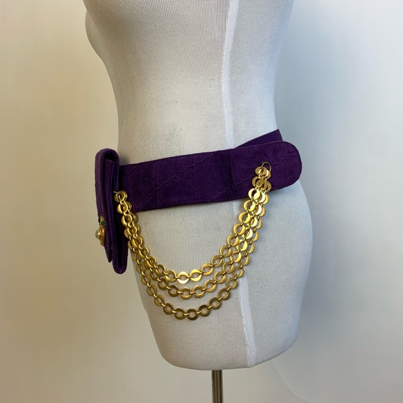 Vintage Suede Belt w/Gold Chains SOLD!!! - Picture 4 of 14